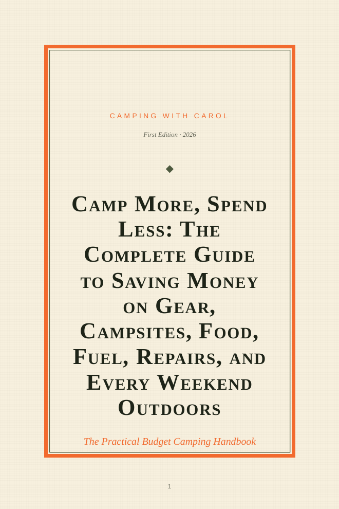 Interior preview page showing budget camping planning content